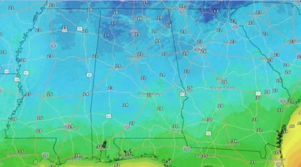 Friday morning lows